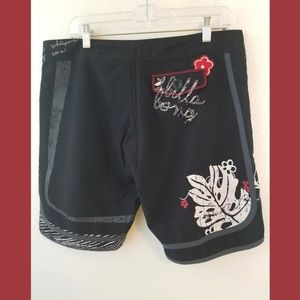 Billabong Black Print Board Shorts Sz 11